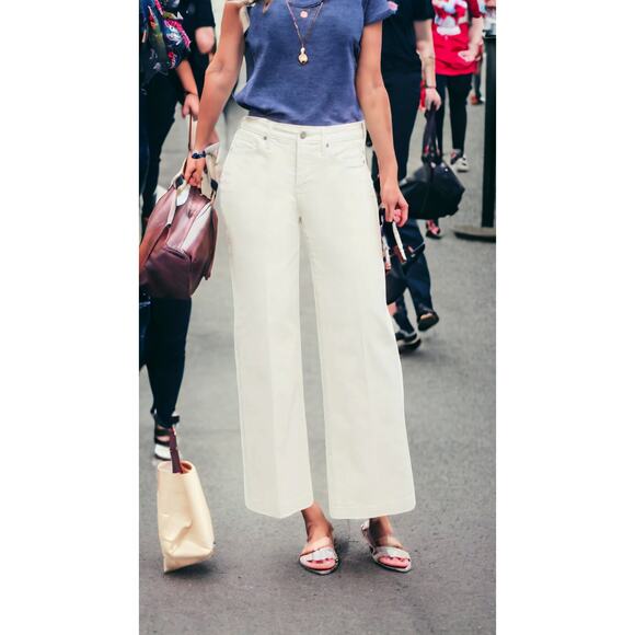 NEW $109 NYDJ Teresa Wide Leg Ankle Jeans Pants 18 Lift Tuck Smoothing Eggshell - Picture 5 of 7